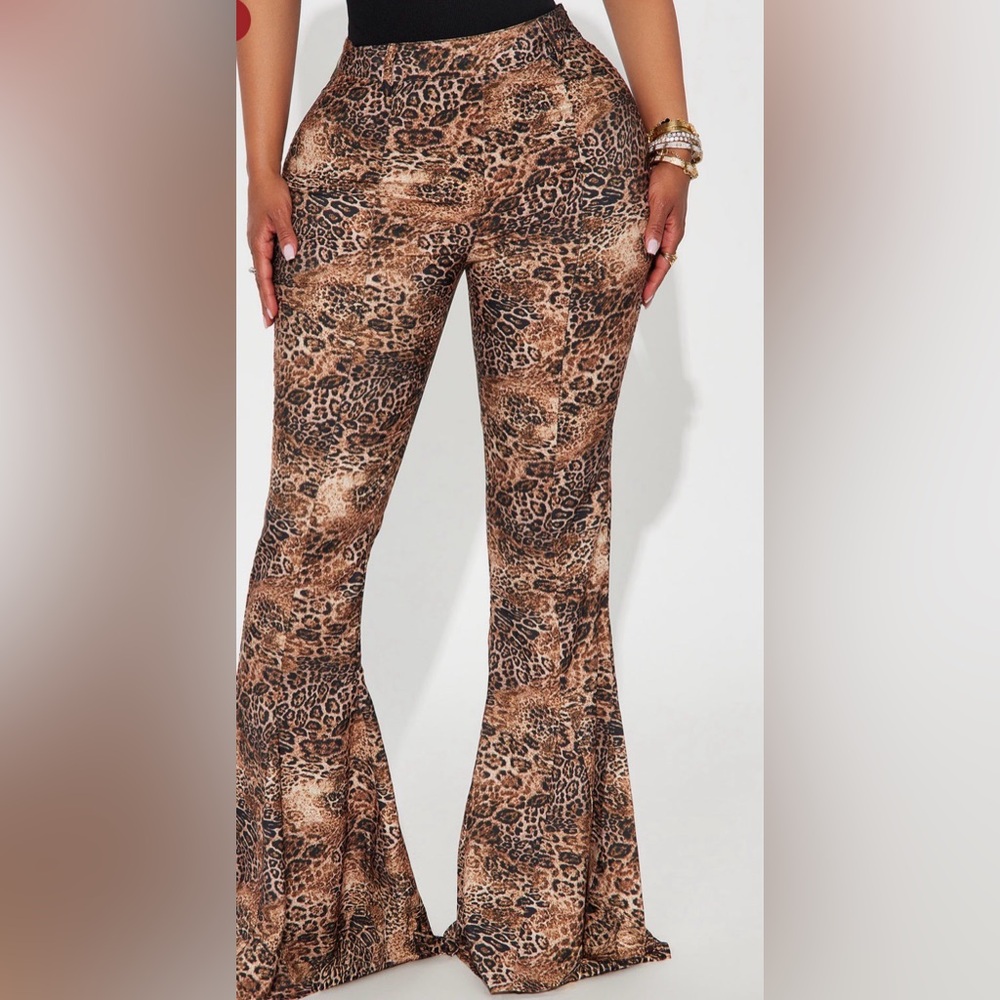 Leopard Print Flare Pants